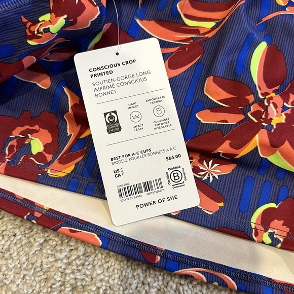 🧡HP🧡 NWT athleta conscious crop printed workout top - Picture 8 of 8